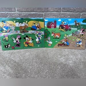EUC! Lot of 2 Melissa & Doug Brand Disney Mickey Mouse Clubhouse Wooden Puzzles